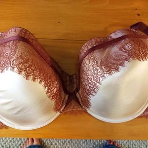 Molded Cup Bra with Lace Overlay